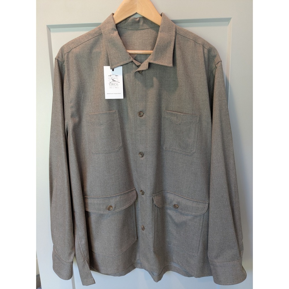NWT $289‎ TBCO. Reserve Faro Grey Shirt Jacket XL Heritage Luxury Button Front